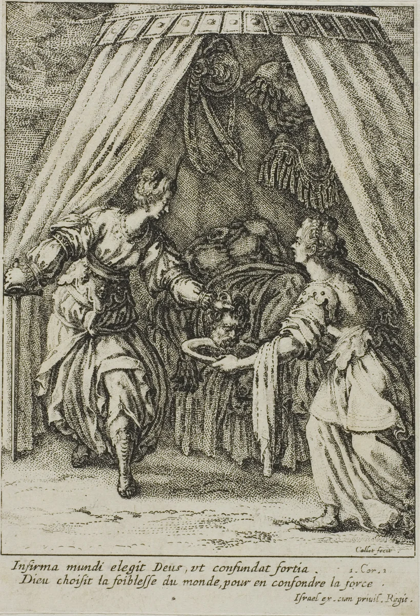 Judith with the Head of Holofernes by Jacques Callot, print, 1612-1635