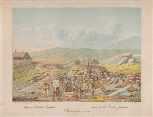 Natives of New Herrnhut, Greenland by Lars Møller, print, 1863