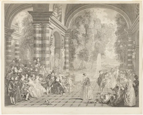 The Pleasures of the Ball by Gérard Scotin, print, 1730