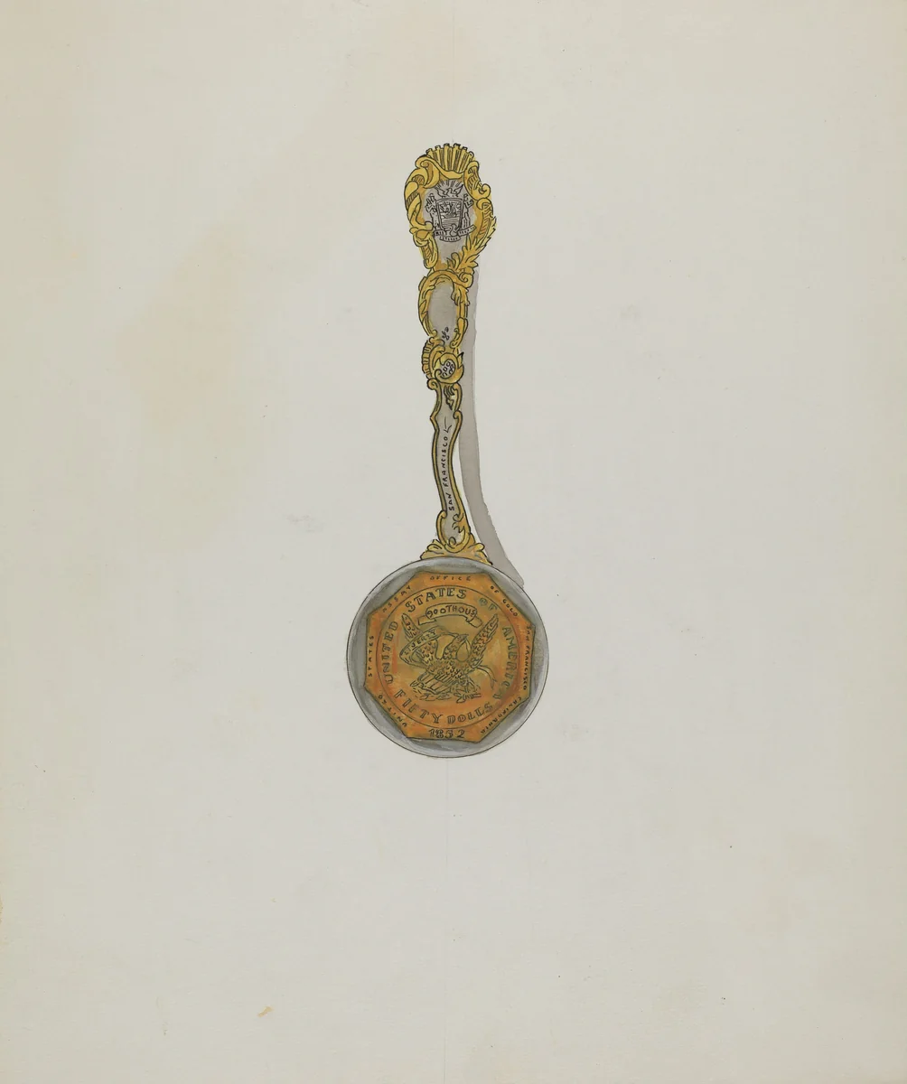 Souvenir Spoon by Ellen Duncan, index of american design, 1936