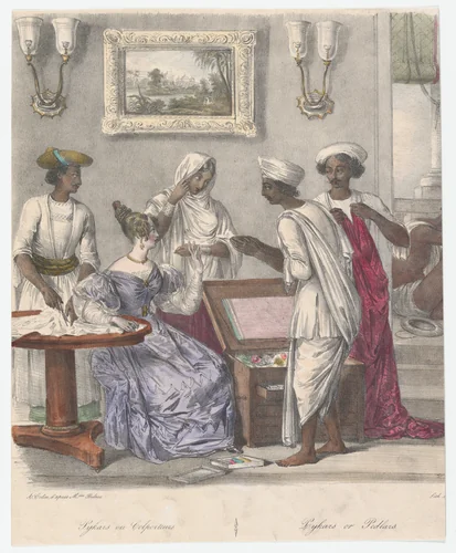 Pykars or Peddlers; from Twenty four Plates Illustrative of Hindoo and European Manners in Bengal by Alexandre-Marie Colin, print, 1832