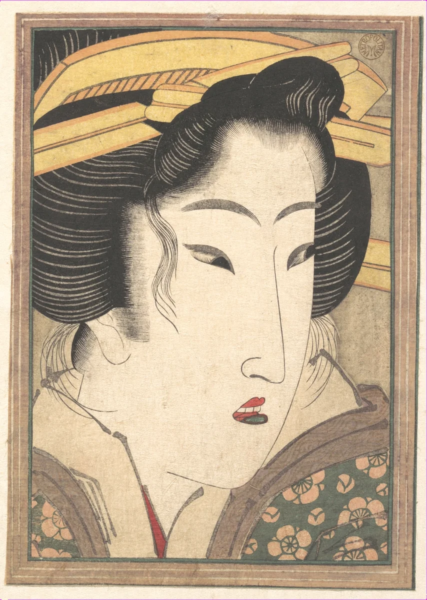 Head of a Beauty by Keisai Eisen (渓斎英泉), print, 1815-1835