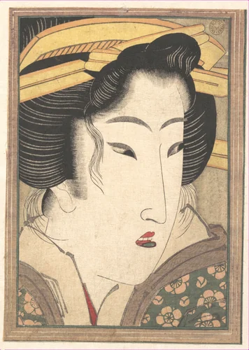 Head of a Beauty by Keisai Eisen (渓斎英泉), print, 1815-1835