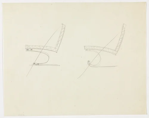 Lounge Chair without Arms (Two elevation sketches) by Ludwig Mies van der Rohe, mies van der rohe archive, 1926