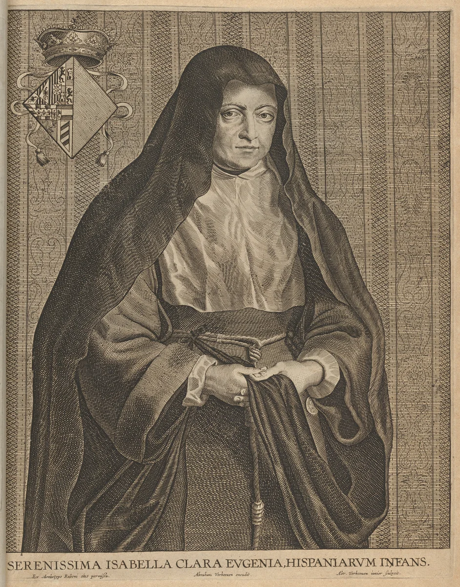 Isabella Clara Eugenia by Abraham Verhouven, print, 1580-1639
