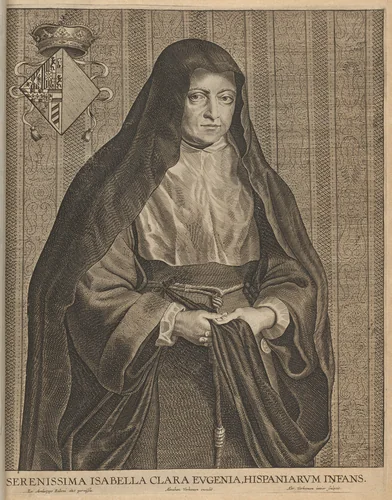 Isabella Clara Eugenia by Abraham Verhouven, print, 1580-1639