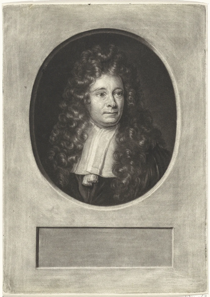 Portret van Steven Blankaart by Jacob Gole, print, 1670-1724