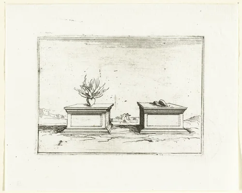 Twee harten by Jacques Callot, print, 1621-1635