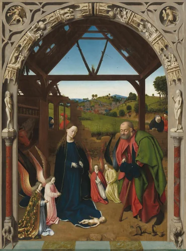 The Nativity by Petrus Christus, painting, 1450