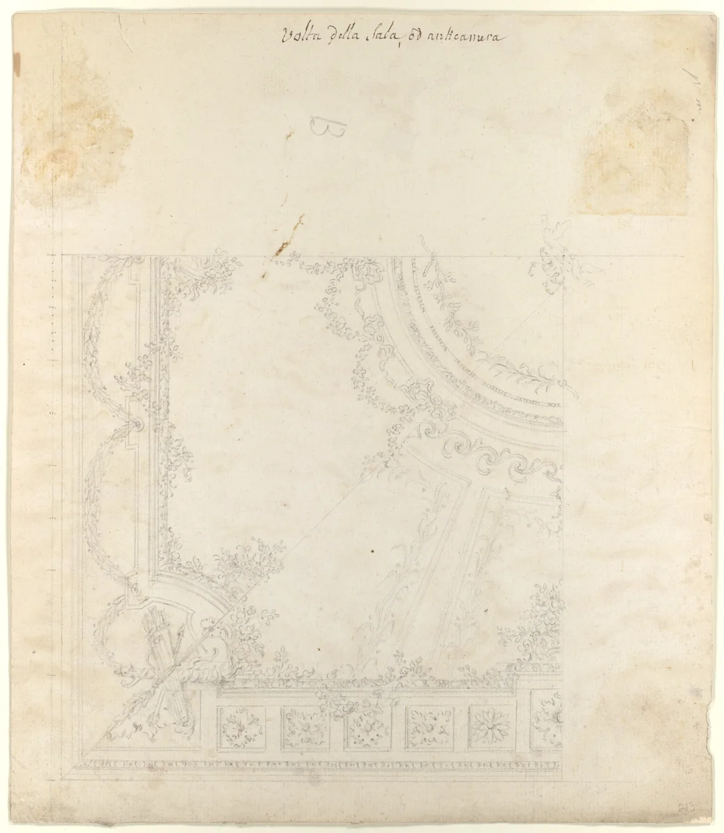 Design for Ceiling by Leonardo Marini, drawing, 1700-1800