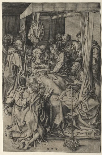 The Death of the Virgin by Martin Schongauer, print, 1465-1480