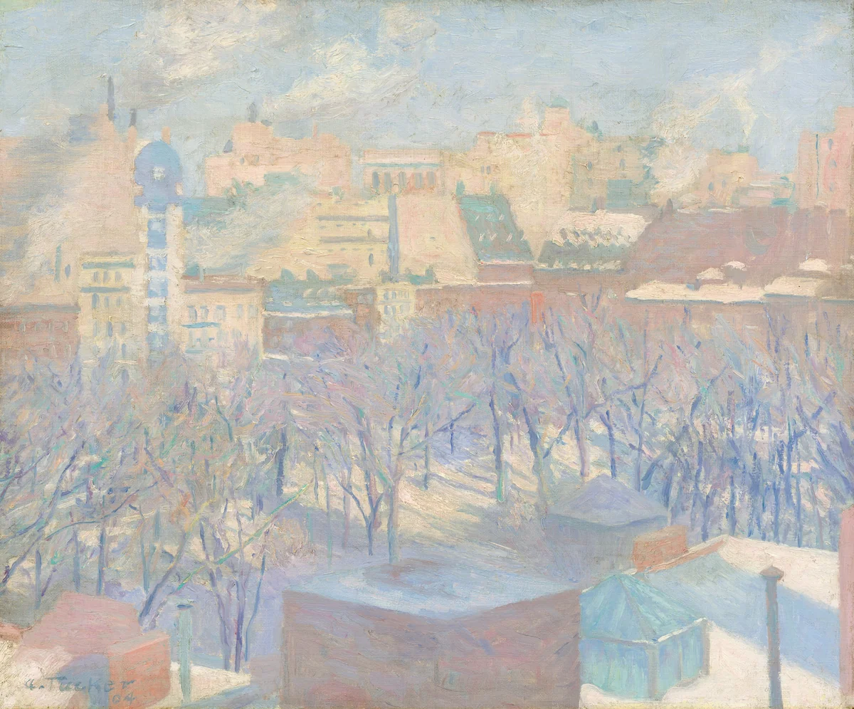 Madison Square, Snow by Allen Tucker, painting, 1904