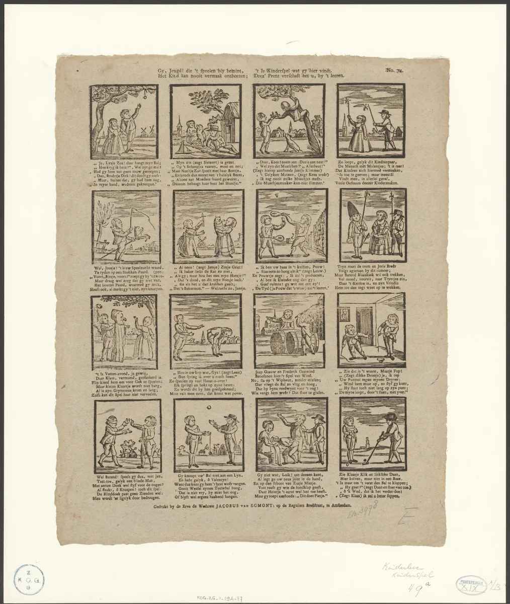 Kinderspellen by anonymous, print, 1761-1800