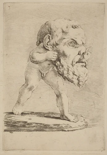 Child Wearing a Mask by Stefano della Bella, print, 1610-1664