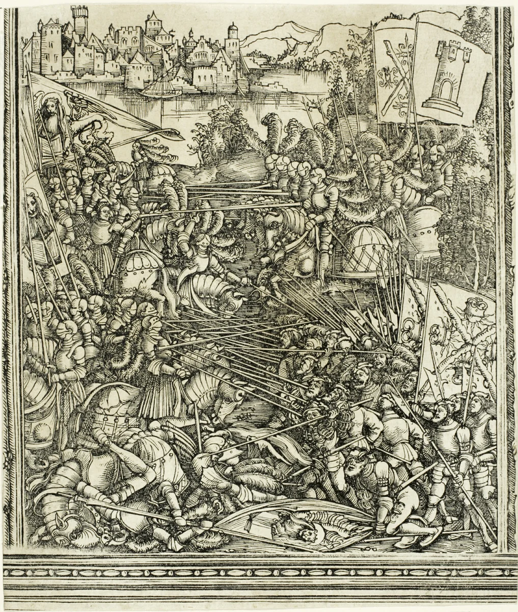 The War with Venice, from The Triumphal Arch of Maximilian I by Hans Springinklee, print, 1515-1517
