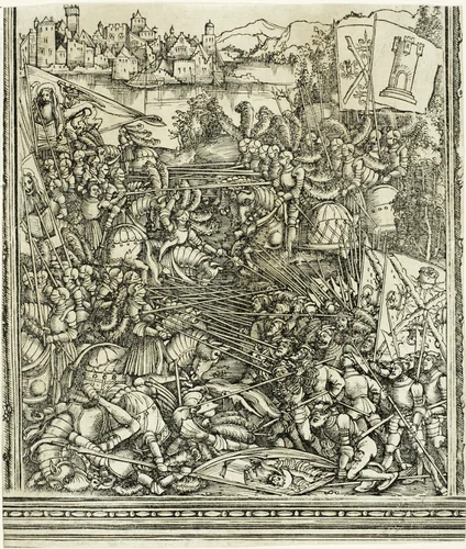 The War with Venice, from The Triumphal Arch of Maximilian I by Hans Springinklee, print, 1515-1517