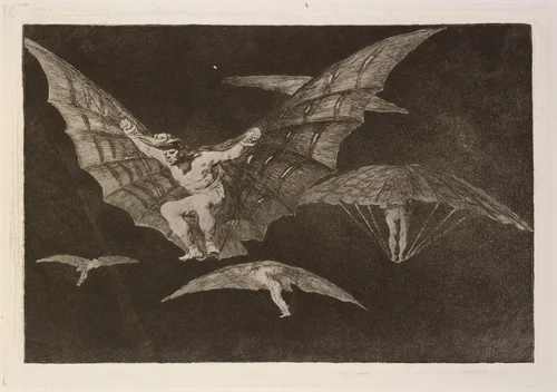 Modo de volar (A Way of Flying) by Francisco Goya, print, 1864