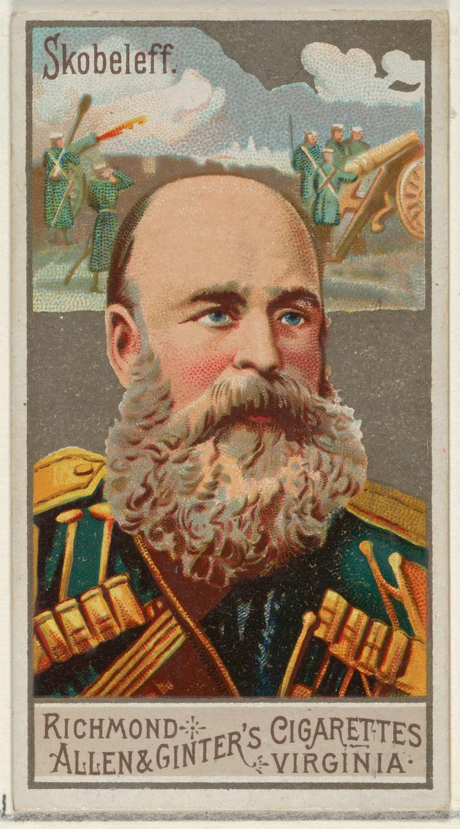 Mikhail Dmitrievich Skobelev, from the Great Generals series (N15) for Allen & Ginter Cigarettes Brands by Allen & Ginter, print, 1888