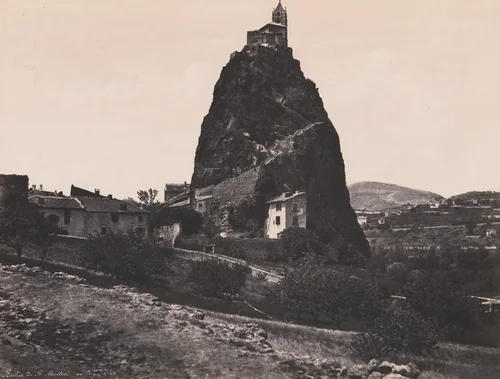Rocher de St. Michel au Le Puy (Rock of St. Michel near Le Puy) by Édouard-Denis Baldus, photograph, 1854
