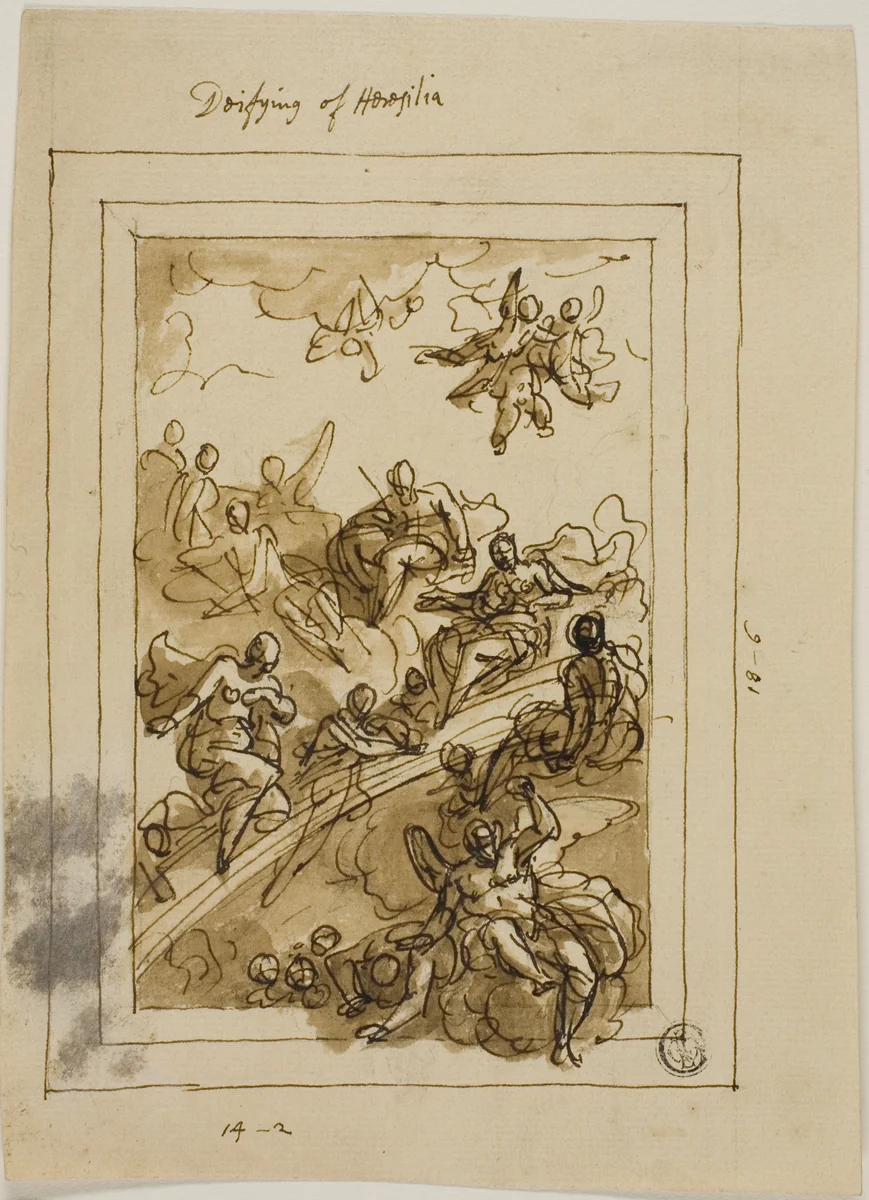 Deifying of Horofilia by James Thornhill, drawing, 1695-1734