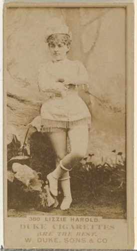 Card Number 380, Lizzie Harold, from the Actors and Actresses series (N145-7) issued by Duke Sons & Co. to promote Duke Cigarettes by W. Duke, Sons & Co., photograph, 1880-1889