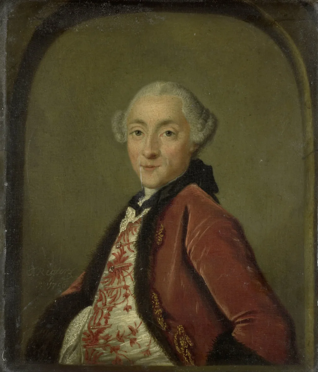 Portrait of Pieter Nicolaas Rendorp, Amsterdam Brewer by Tibet Regters, painting, 1756