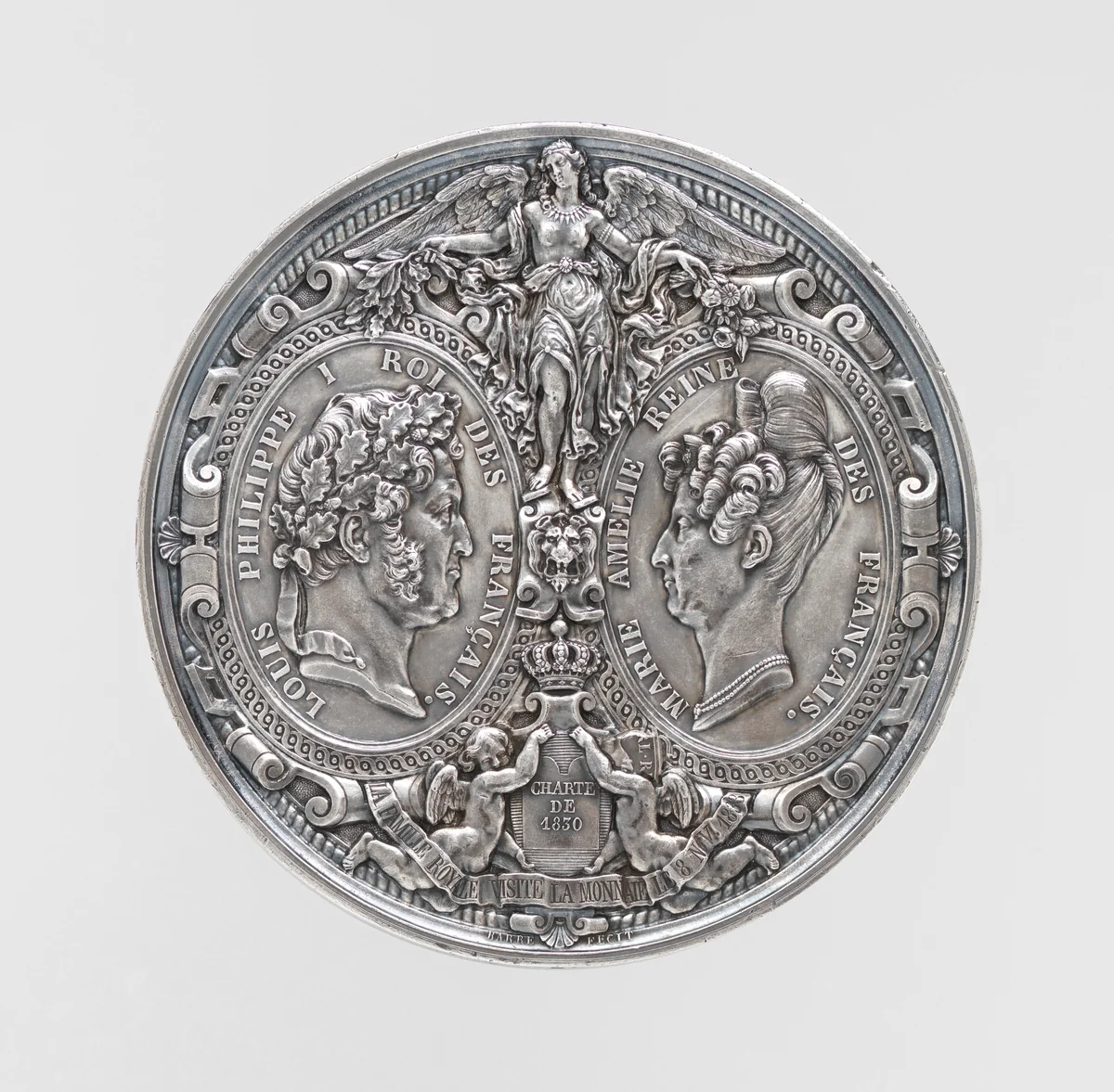Commemoration of the visit of Louis-Philippe, Queen Marie-Amélie and the Royal children to the Mint by Jean-Jacques Barre, metalwork, 1833