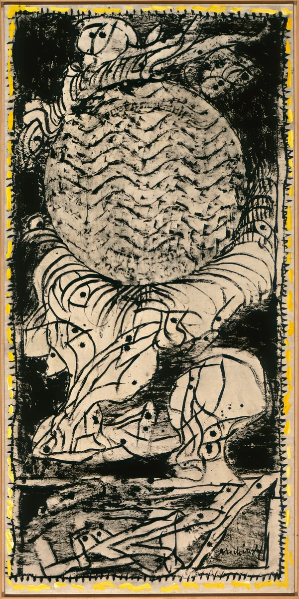 Pont à Mousson by Pierre Alechinsky, painting, 1985