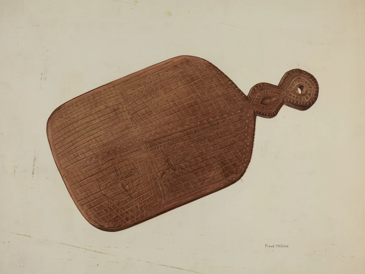 Pa. German Treen Pie Board by Frank McEntee, index of american design, 1938