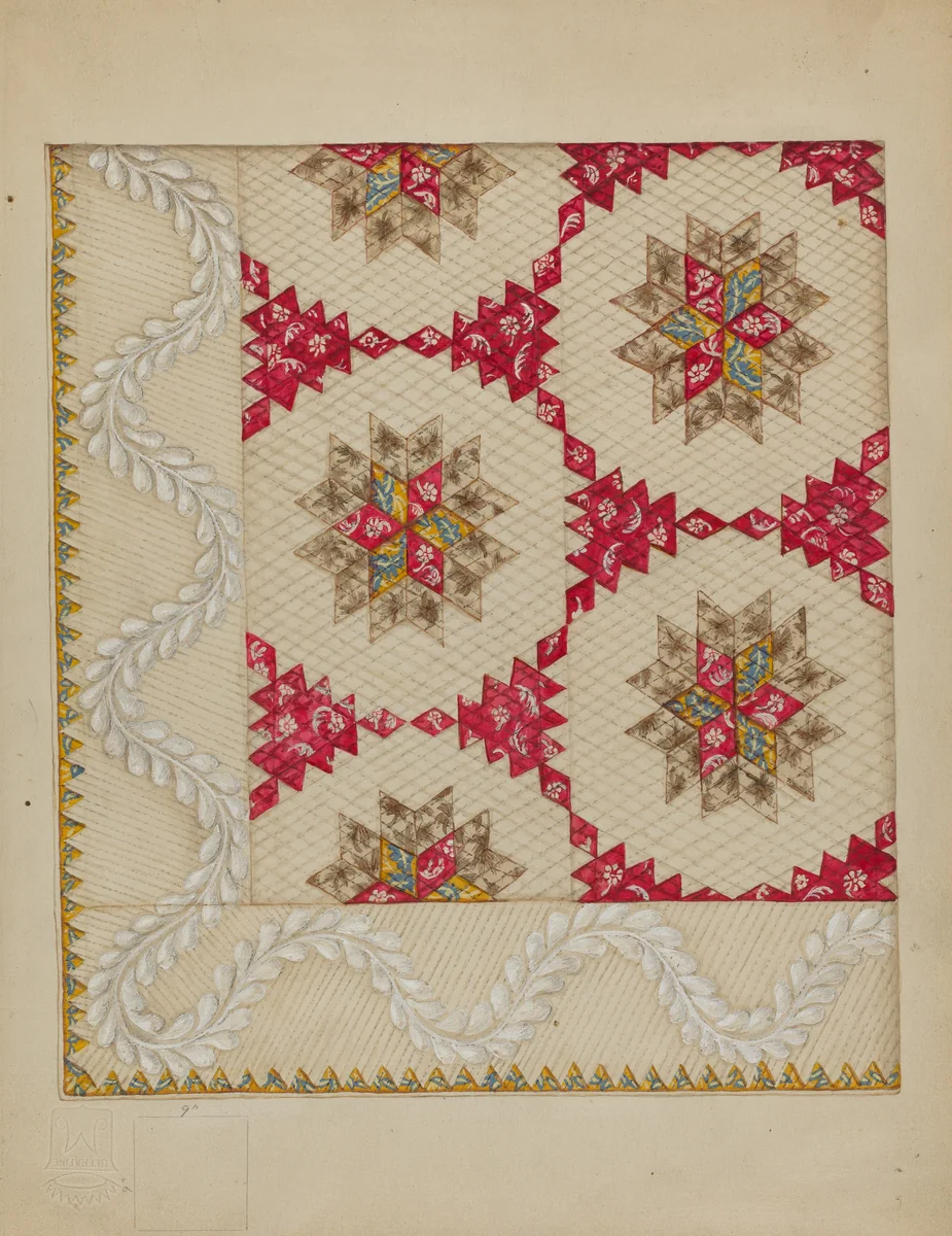 Patchwork Quilt by Irene Schaefer, index of american design, 1936