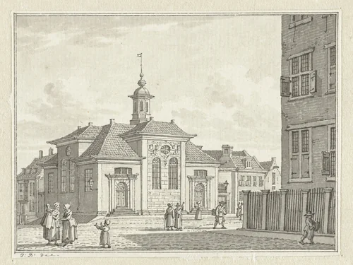 De Schotse Kerk en Luthers Weeshuis te Rotterdam by Jan Bulthuis, drawing, 1790