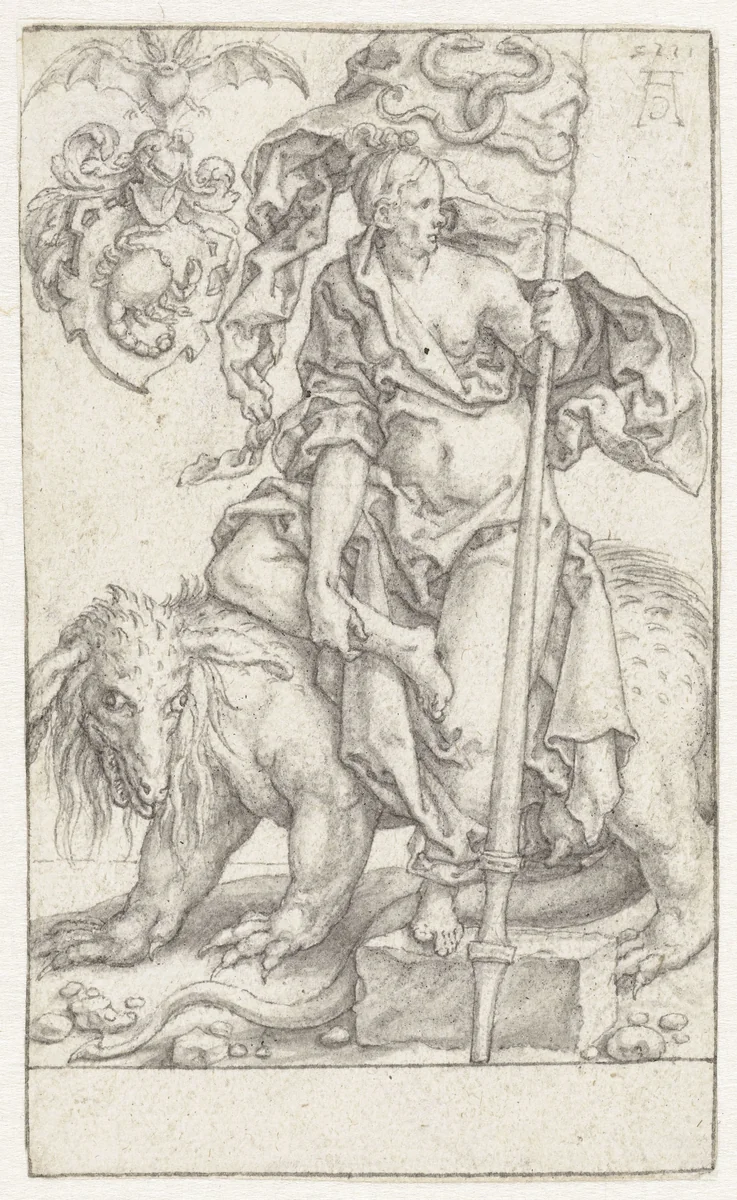 Afgunst by Heinrich Aldegrever, drawing, 1552