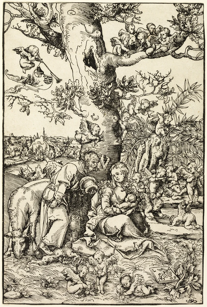 The Rest on the Flight into Egypt by Lucas Cranach the Elder, print, 1509