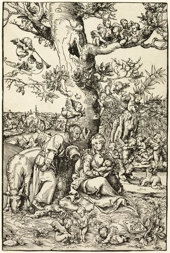 The Rest on the Flight into Egypt by Lucas Cranach the Elder, print, 1509
