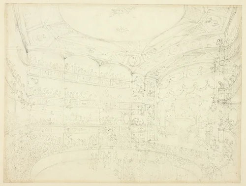 Study for Royal Circus, from Microcosm of London by Augustus Charles Pugin
Thomas Rowlandson, drawing, 1807-1809