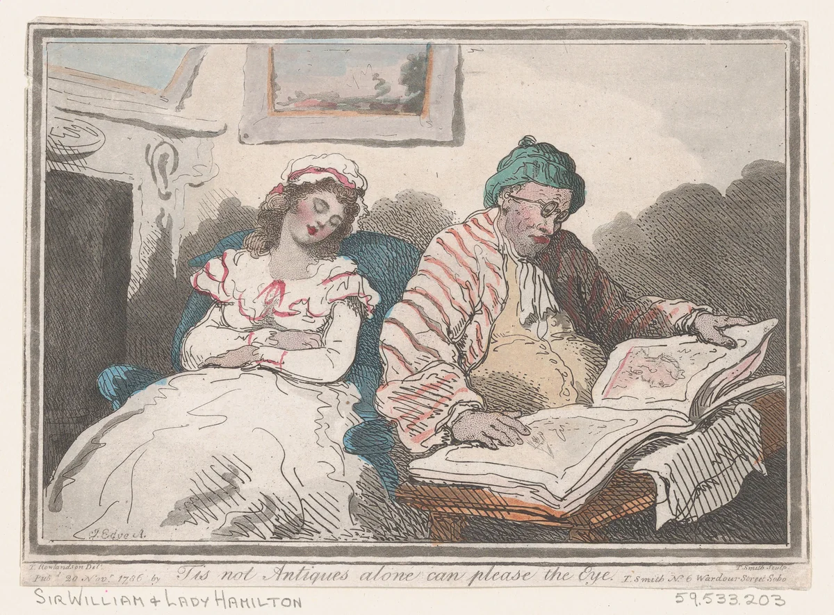 'Tis not Antiques Alone can Please the Eye, or Tastes Differ by Thomas Rowlandson, print, 1786