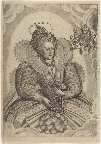 Queen Elizabeth by Francis Delaram, print, 1630