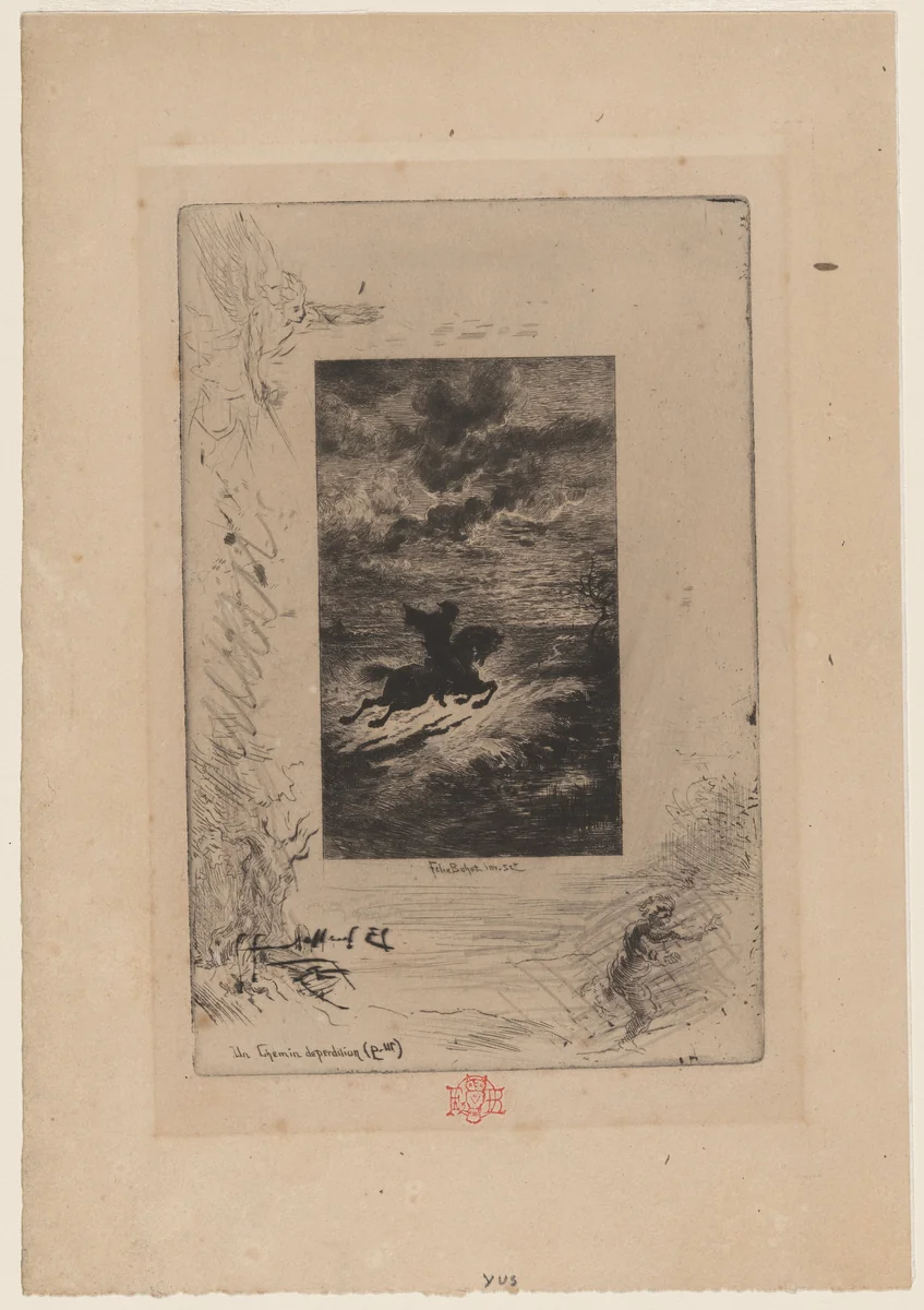 Un Chemin de perdition by Félix-Hilaire Buhot, print, 1873