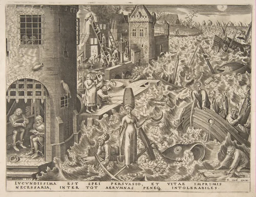 Hope (Spes) from The Virtues by Pieter Bruegel, print, 1554-1564