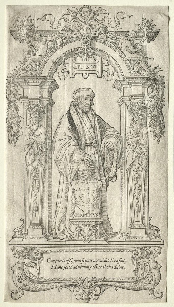 Erasmus of Rotterdam by Hans Holbein the Younger, print, 1515-1530