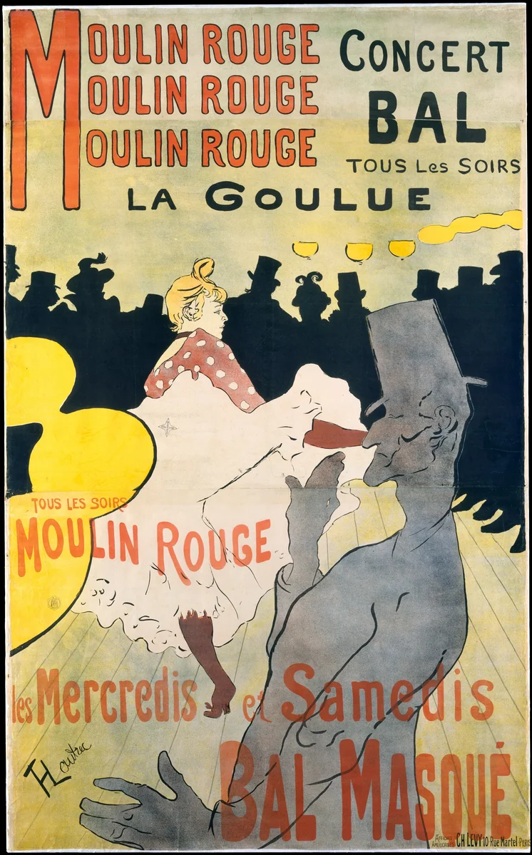 Moulin Rouge: La Goulue by Henri de Toulouse-Lautrec, print, 1891