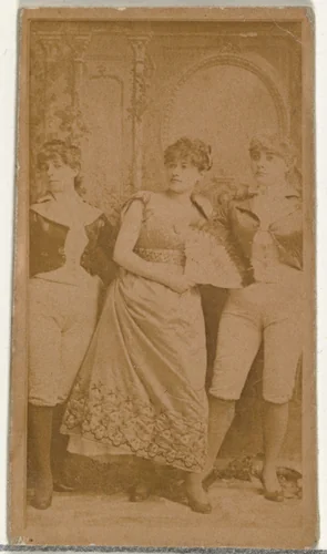 [Three actresses in costume], from the Actors and Actresses series (N145-8) issued by Duke Sons & Co. to promote Duke Cigarettes by W. Duke, Sons & Co., photograph, 1890-1895
