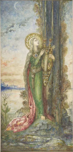 Saint Cecilia by Gustave Moreau, drawing, 1885-1900