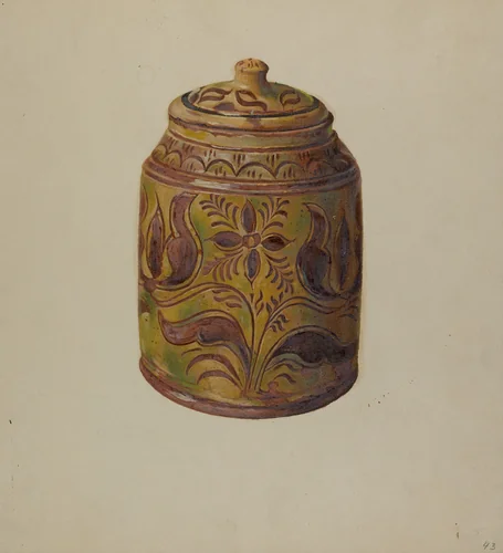 Pa. German Covered Jar by William Antrim, index of american design, 1938