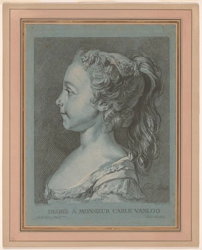 Marie-Rosalie Vanloo by Louis Marin Bonnet, print, 1764