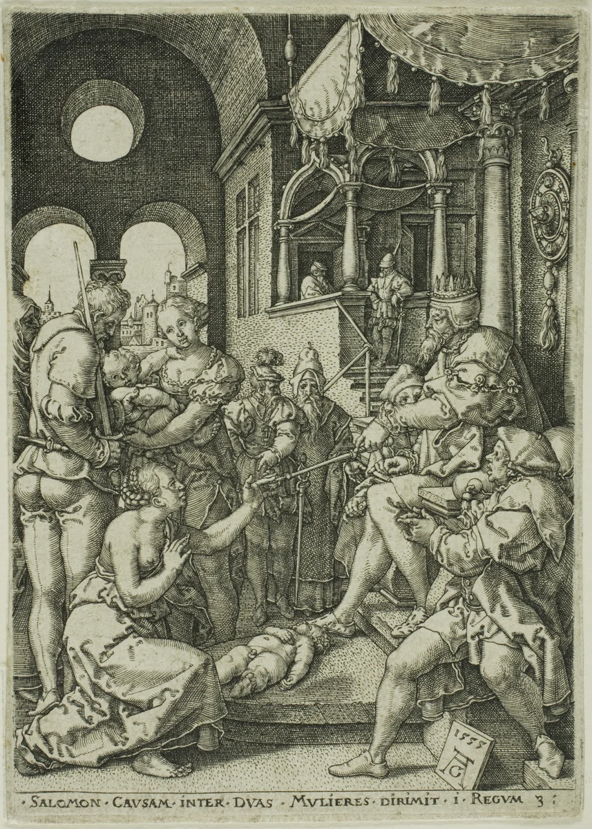 The Judgment of Solomon by Heinrich Aldegrever, print, 1555