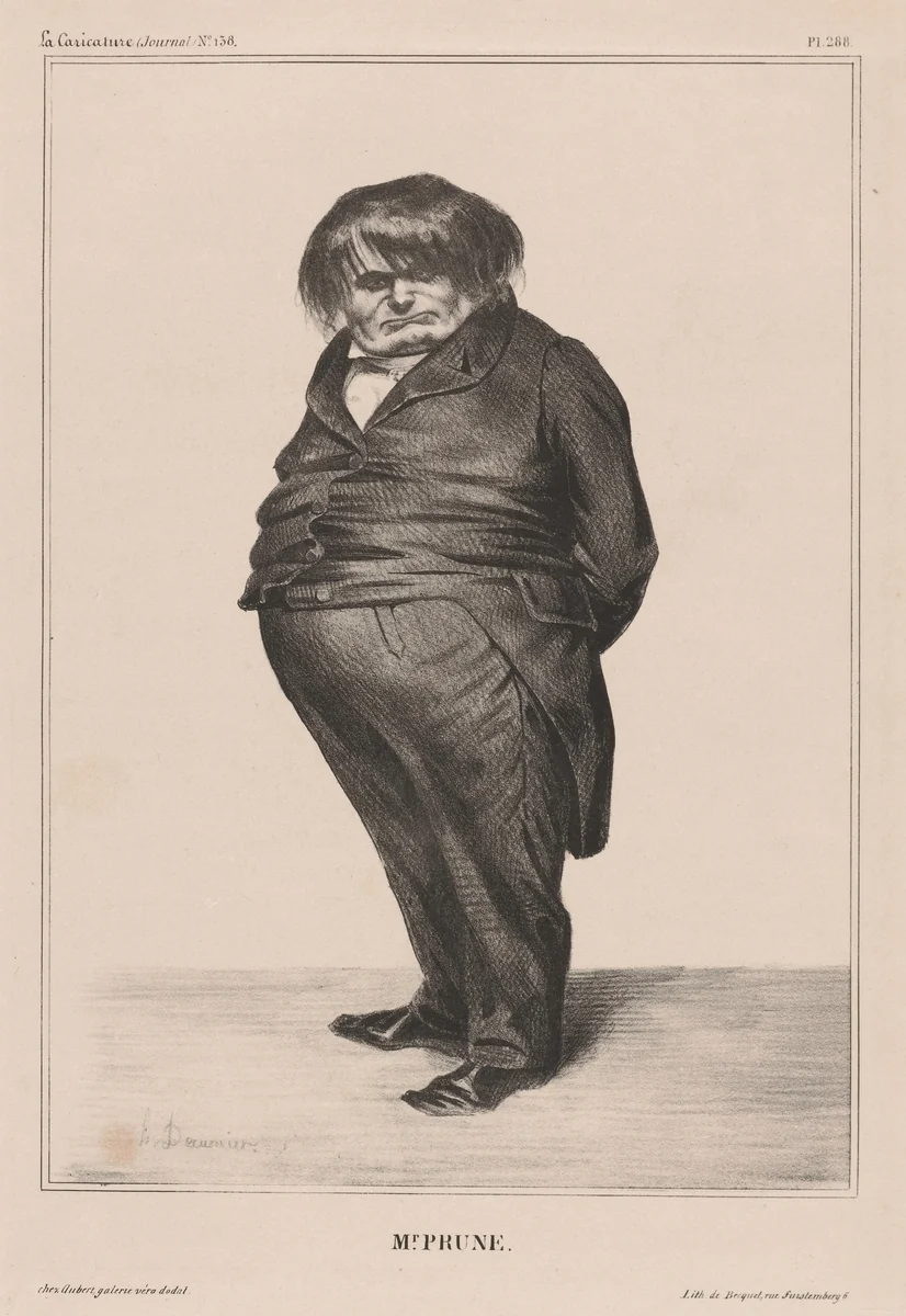 Docteur Prunelle by Honoré Daumier, print, 1833