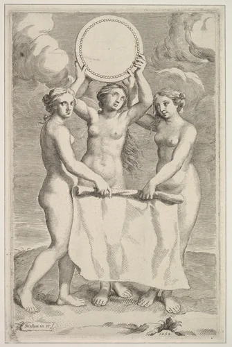 The Three Graces by Claude Mellan, print, 1659