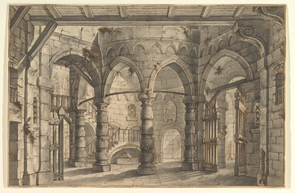 Design for a Stage Set by Giovanni Maria Quaglio, drawing, 1700-1765