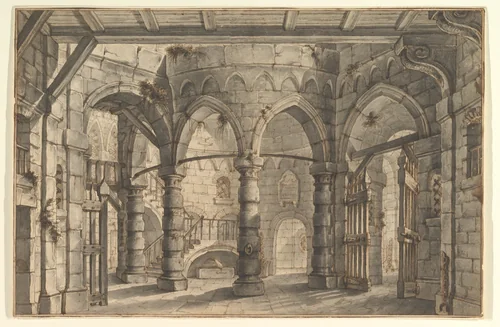Design for a Stage Set by Giovanni Maria Quaglio, drawing, 1700-1765